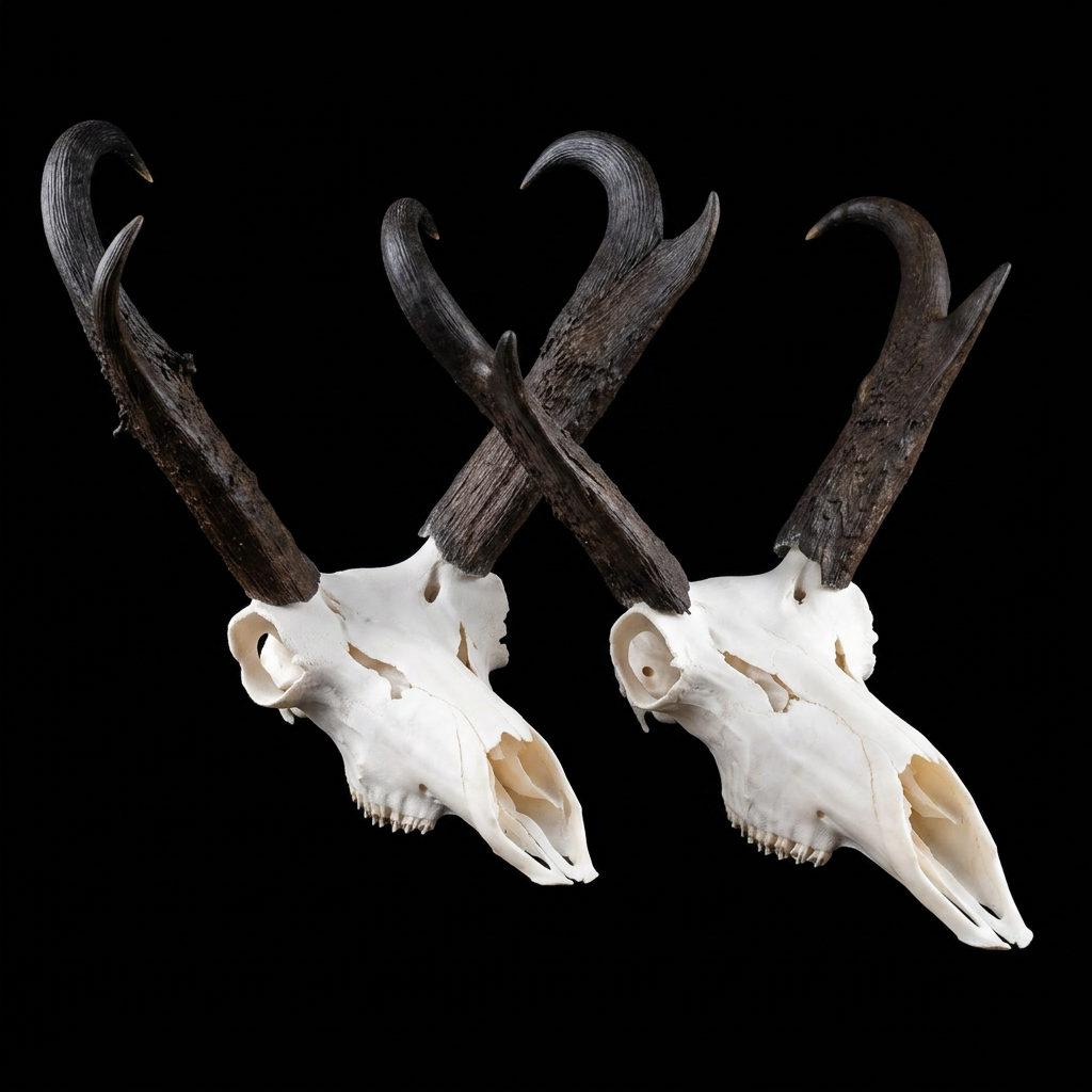 Pair of pronghorn skulls